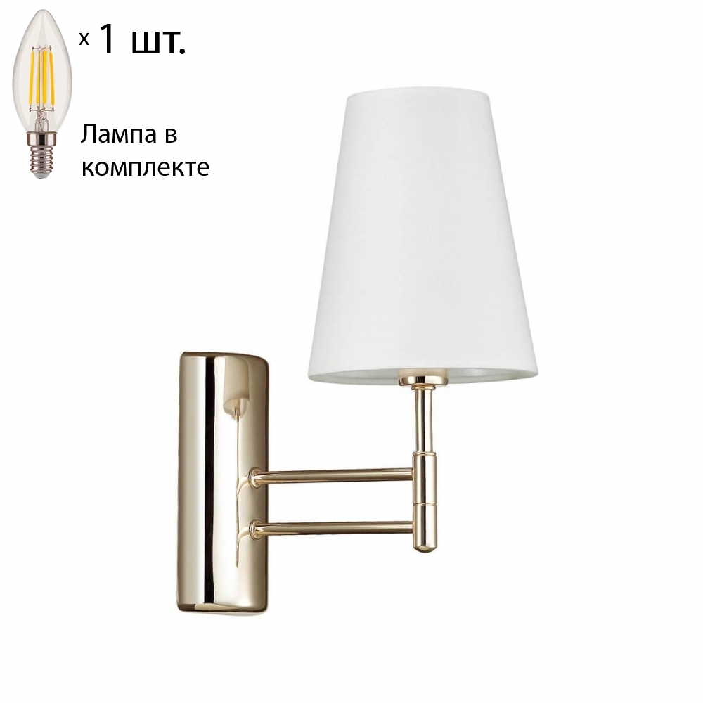 

Бра с лампочкой Lumion Doris 4436/1W+Lamps E14 Свеча