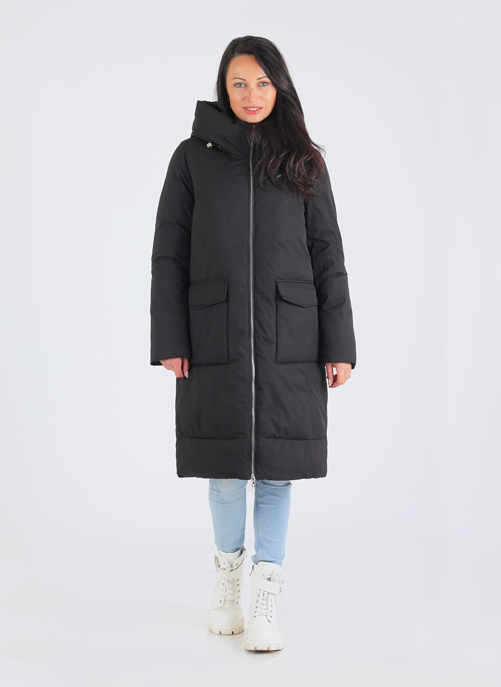 Пальто женское Каляев 64903 черное 50 RU