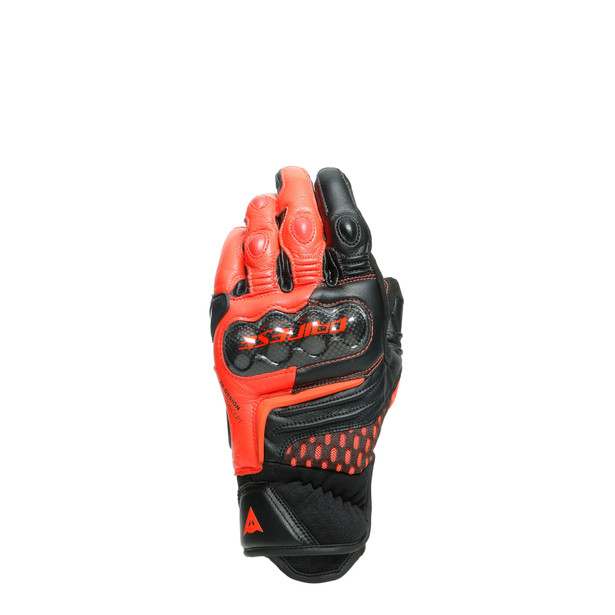 фото Dainese перчатки кожаные dainese carbon 3 short black/fluo-red l