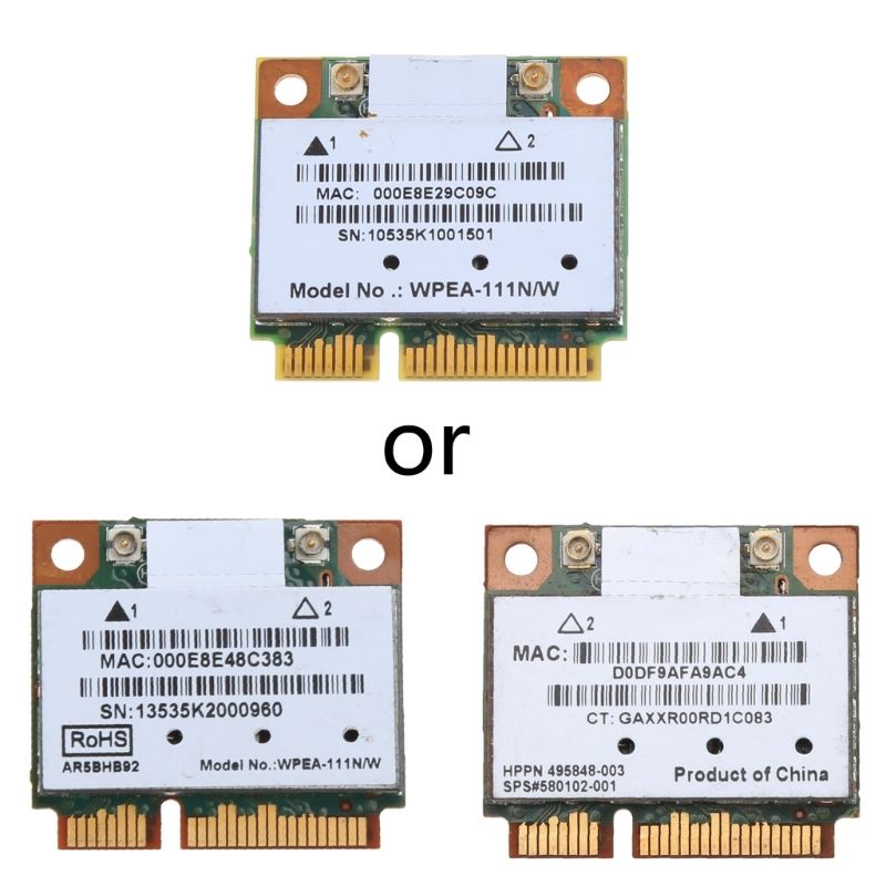 

Приемник Wi-Fi NoBrand для компьютера Mini PCI-e 802.11n, Зеленый;белый