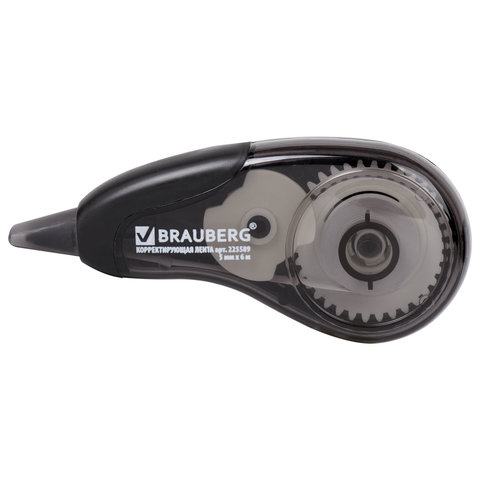 

Корректирующая лента BRAUBERG Design One 5 мм х 6 м черный корпус 2шт, Белый