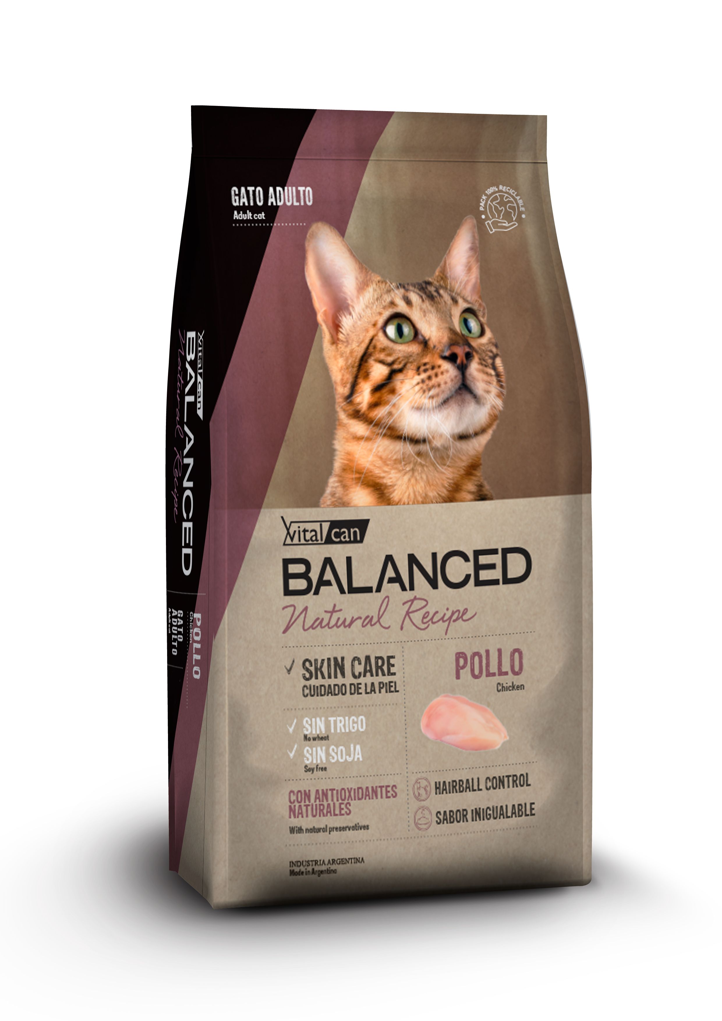 Сухой корм для кошек Vitalcan Balanced Cat Adult Natural Recipe, курица, 3 кг