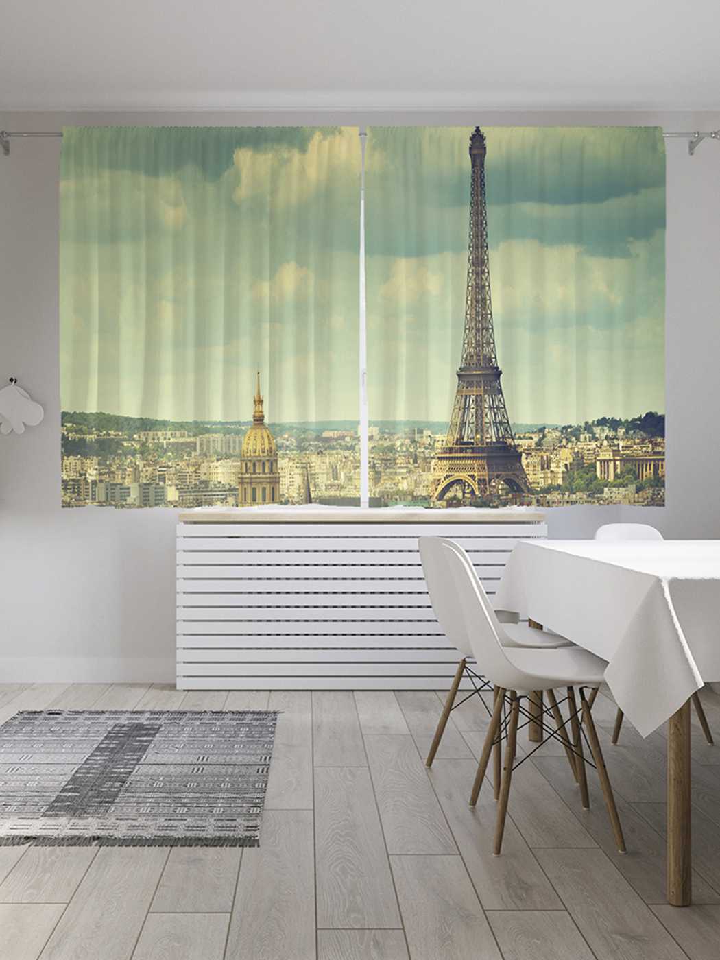 фото Шторы joyarty с фотопечатью "парижский край" из сатена, 290х180 см