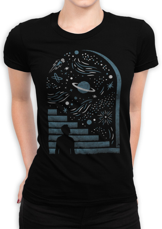 

Футболка женская Dream Shirts Открытый Космос черная M, Открытый Космос