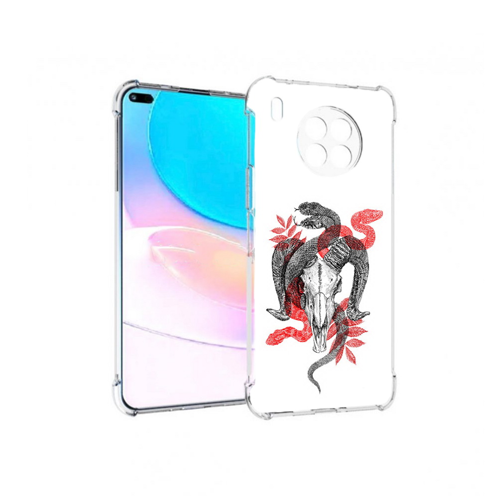 

Чехол задняя-панель-накладка-бампер MyPads змея в черепе рисунок для Huawei Nova 8i, Прозрачный, Tocco
