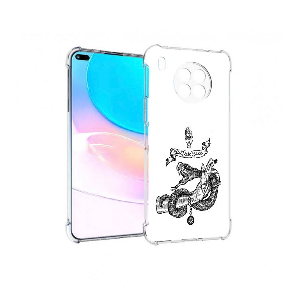 

Чехол задняя-панель-накладка-бампер MyPads змея на руке рисунок для Huawei Nova 8i, Прозрачный, Tocco