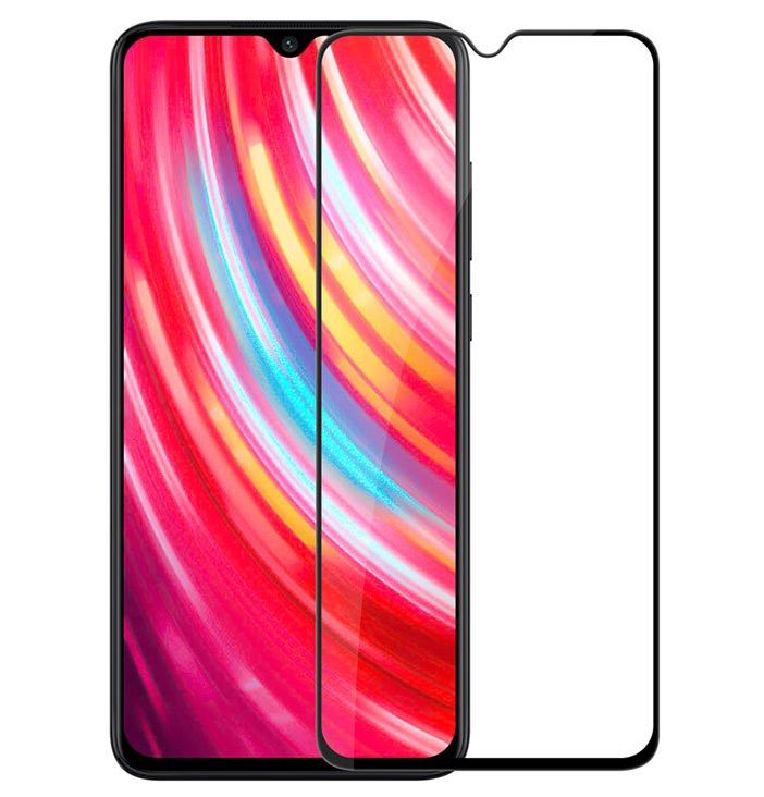  Защитное стекло Glass PRO Full Cover для Xiaomi Redmi Note 8 цветное (черная рамка)