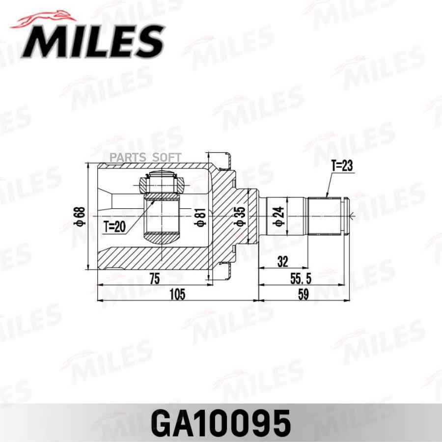 

MILES GA10095 ШРУС внутренний задний HONDA CR-V RE3/RE4 2007-2012 GA10095 1шт