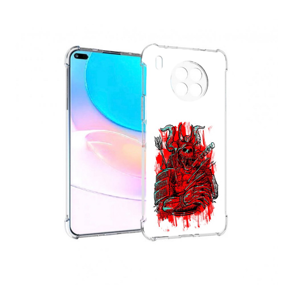 

Чехол задняя-панель-накладка-бампер MyPads красный скелет воин для Huawei Nova 8i, Прозрачный, Tocco