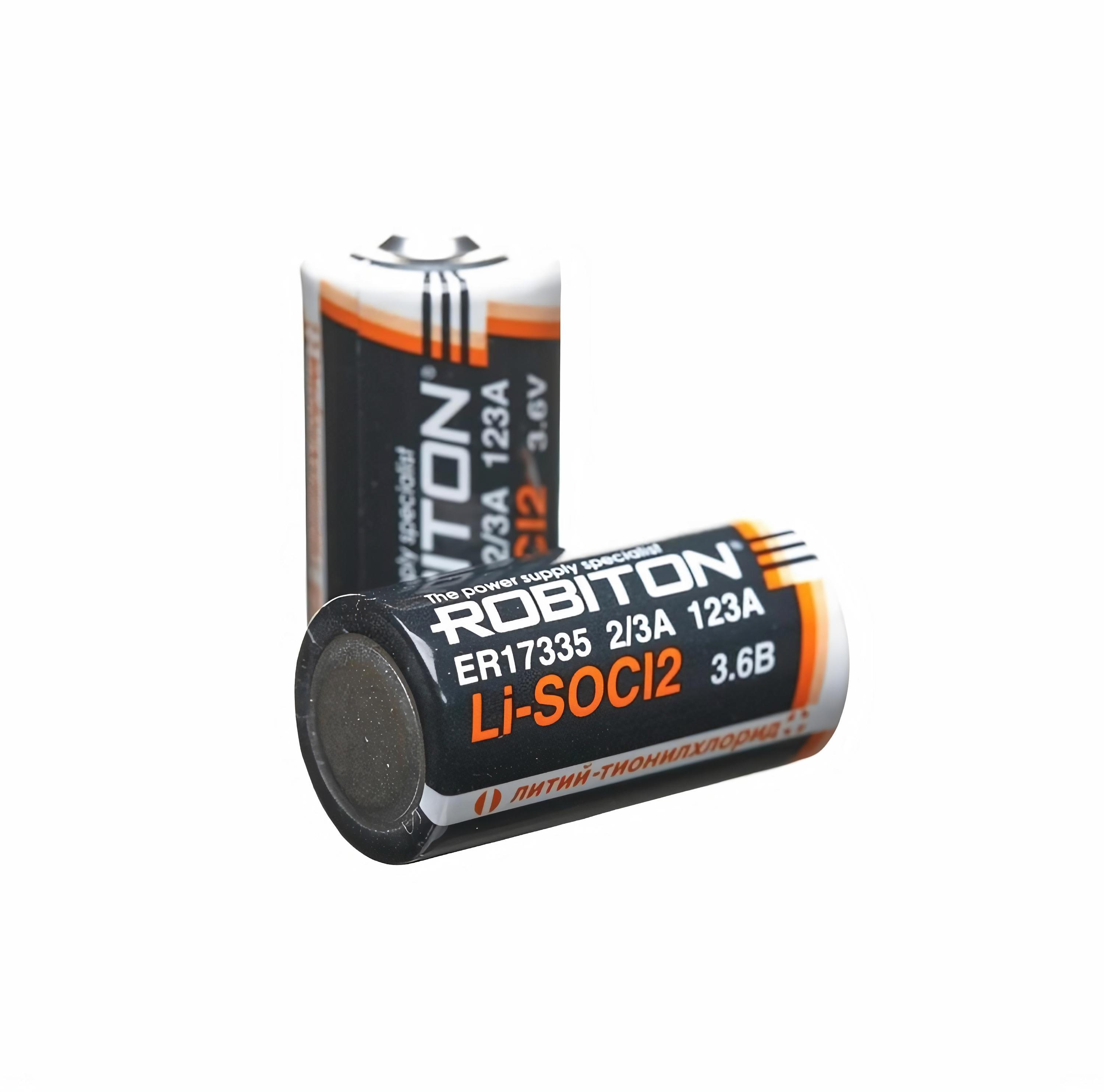 Батарейка литий-тионилхлоридная ROBITON ER17335 (2/3 A) Lithium 3.6 В (3.6V) 1800 мАч