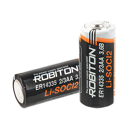 Батарейка литий-тионилхлоридная ROBITON ER14335 (2/3 AA) Lithium/ 3.6В (3.6V) 1600 мАч