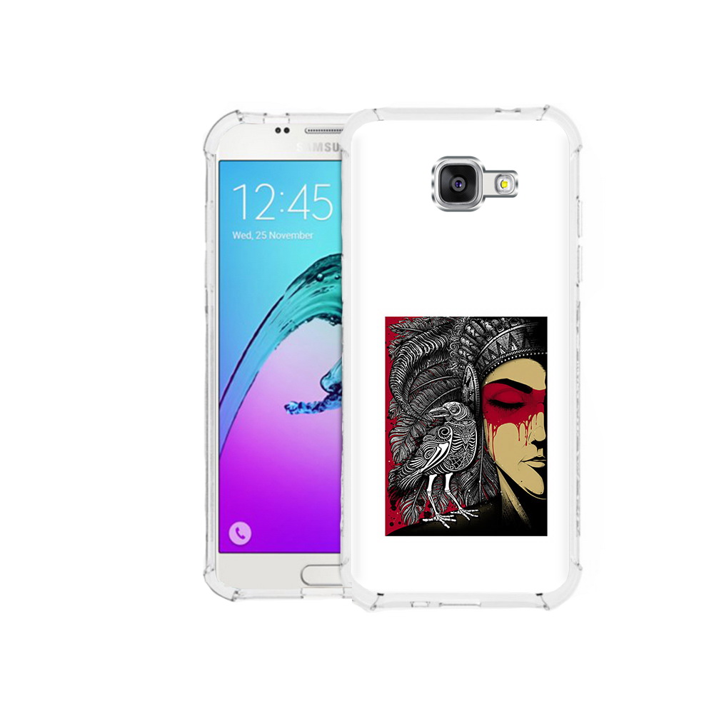 

Чехол MyPads Tocco для Samsung Galaxy A5 (2016) девушка с вороном в абстракции, Прозрачный, Tocco