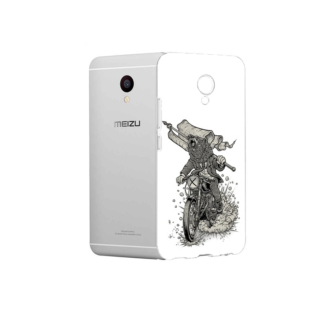 Чехол MyPads Tocco для Meizu M3 медведь на мотоцикле (PT46043.81.467)