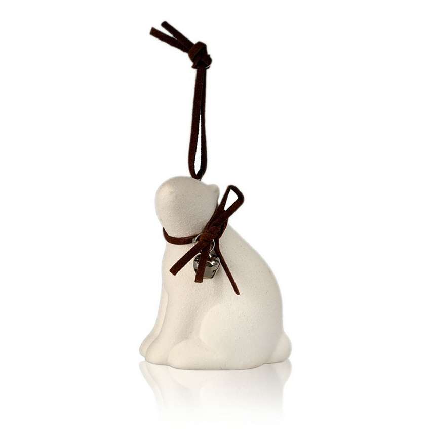 Сувенир Artus Новый год Мишка с бубенчиком керамический на шнурке 6,8 см