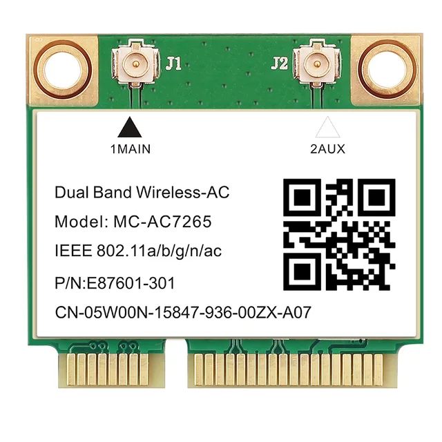 

Приемник Wi-Fi NoBrand для ноутбука Mini PCI-e 802.11ac, Зеленый;белый
