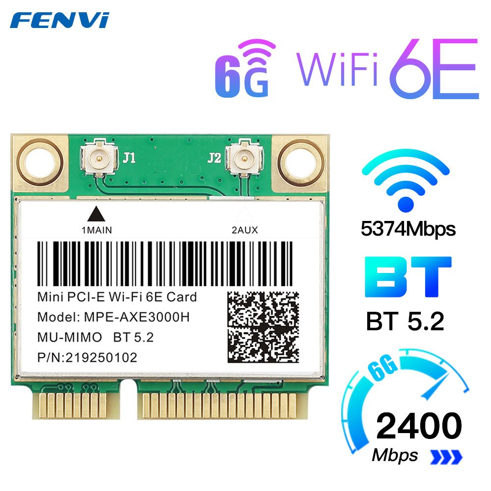 

Приемник Wi-Fi NoBrand для компьютера Mini PCI-e 802.11n; 802.11a; 802.11g; 802.11ac, Зеленый;белый