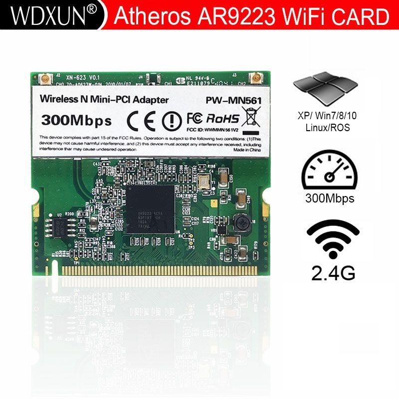 

Приемник Wi-Fi NoBrand Mini PCI-e 802.11a; 802.11b; 802.11g; 802.11n, Зеленый;белый