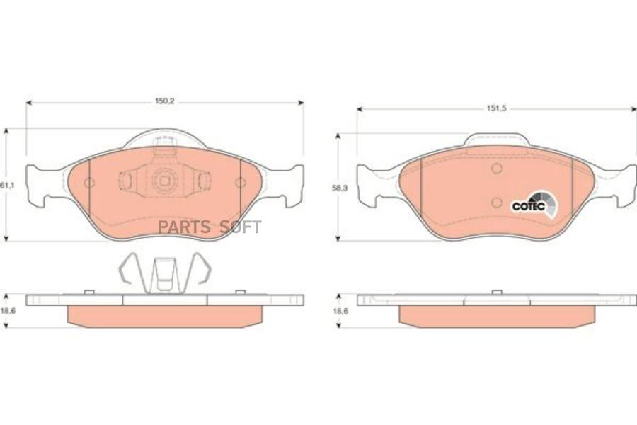 

Колодки тормозные передние FORD FUSION (02>)/ MAZDA2 (03-06)