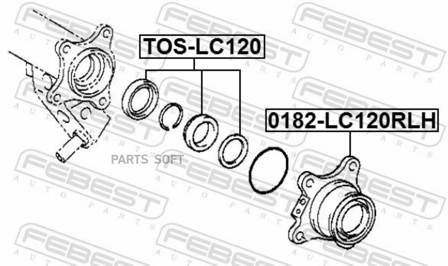 

FEBEST Ремкомплект задней полуоси TOYOTA LAND CRUISER PRADO GRJ12#, KDJ120, KZJ120, LJ12#,