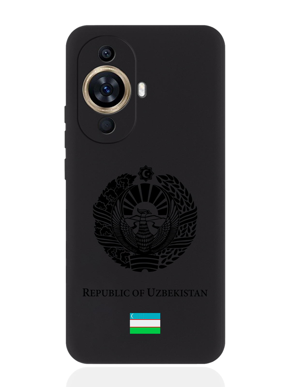 

Чехол SignumCase для Huawei Nova 11 Черный лаковый Герб Узбекистана, Huawei