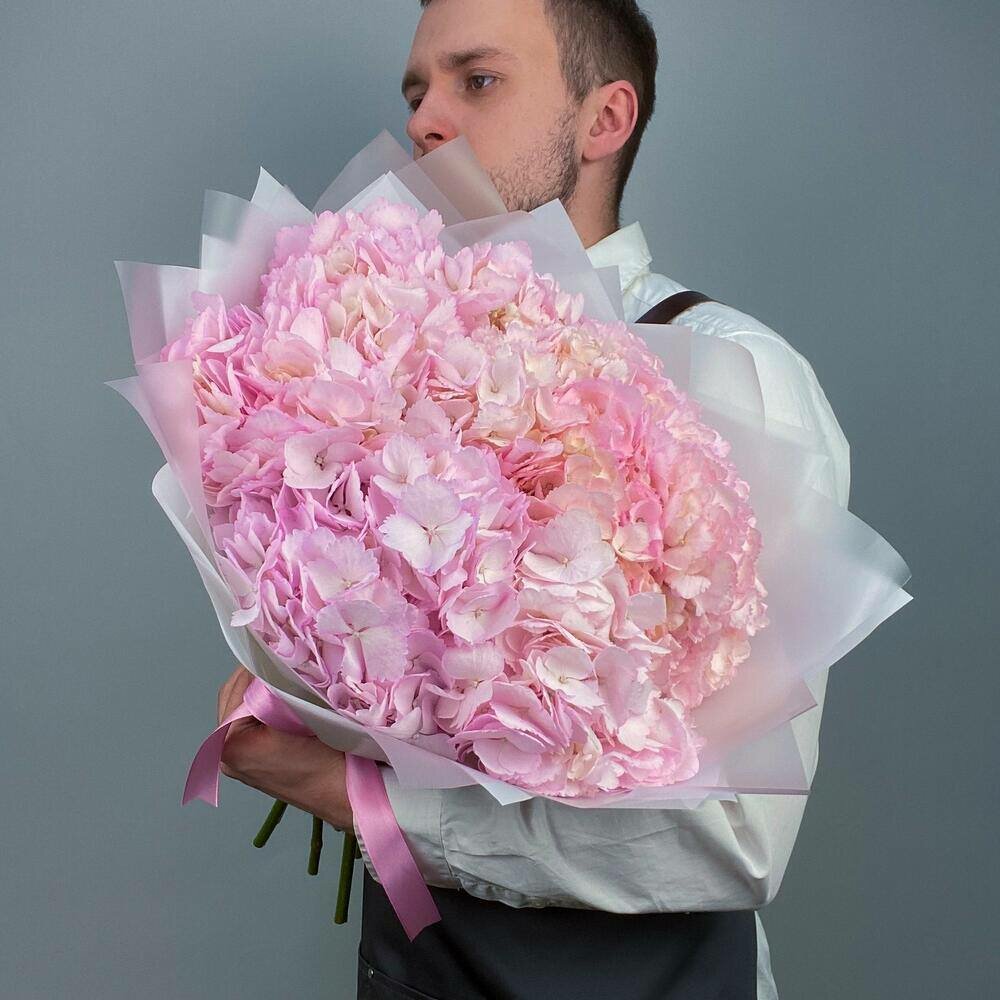 

Букет цветов Wow Flora 9 гортензий 50см х 40см Розовый, 9 гортензий