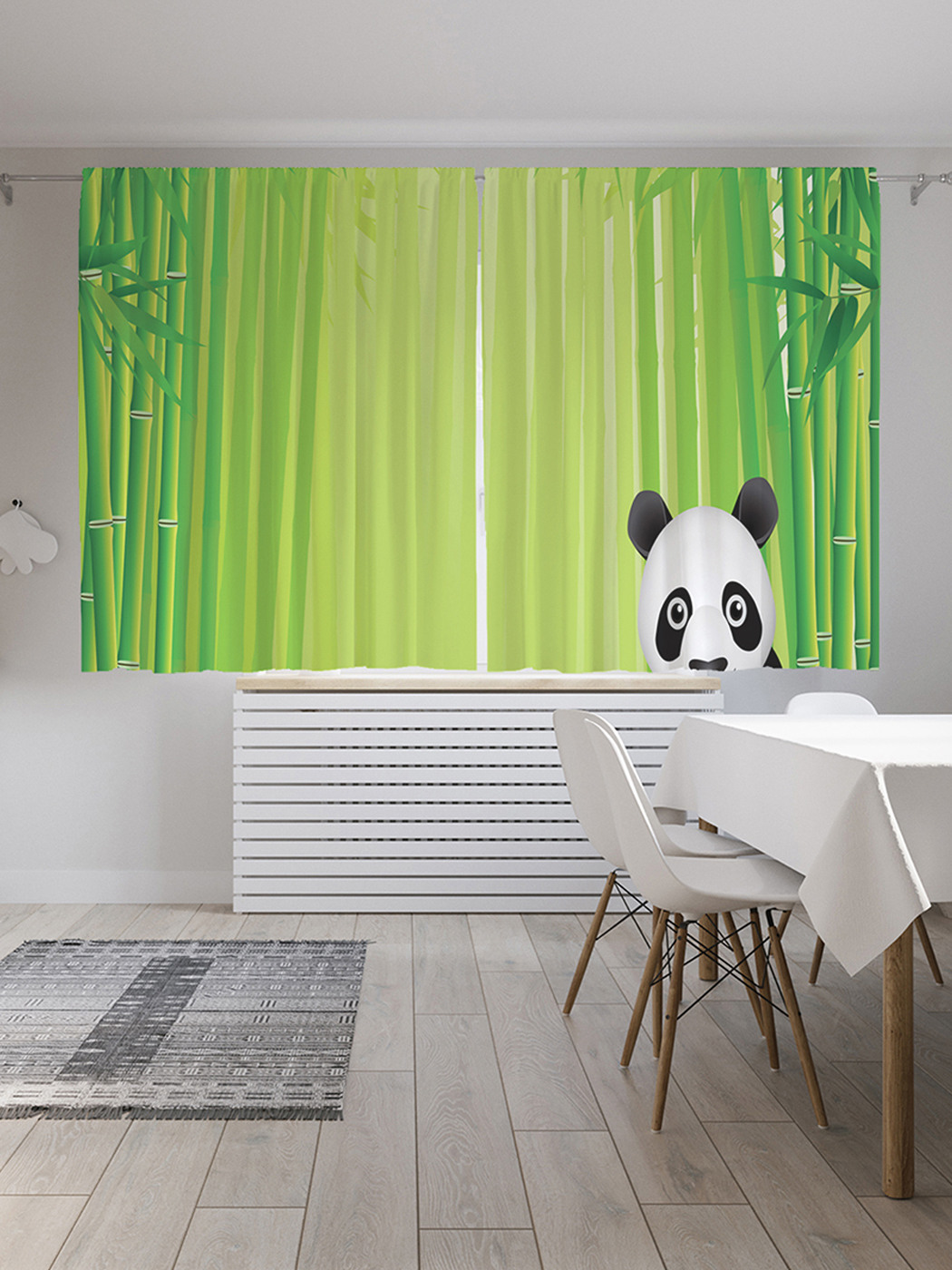 

Шторы JoyArty с фотопечатью "Приветливая панда" из сатена, 290х180 см, Приветливая панда