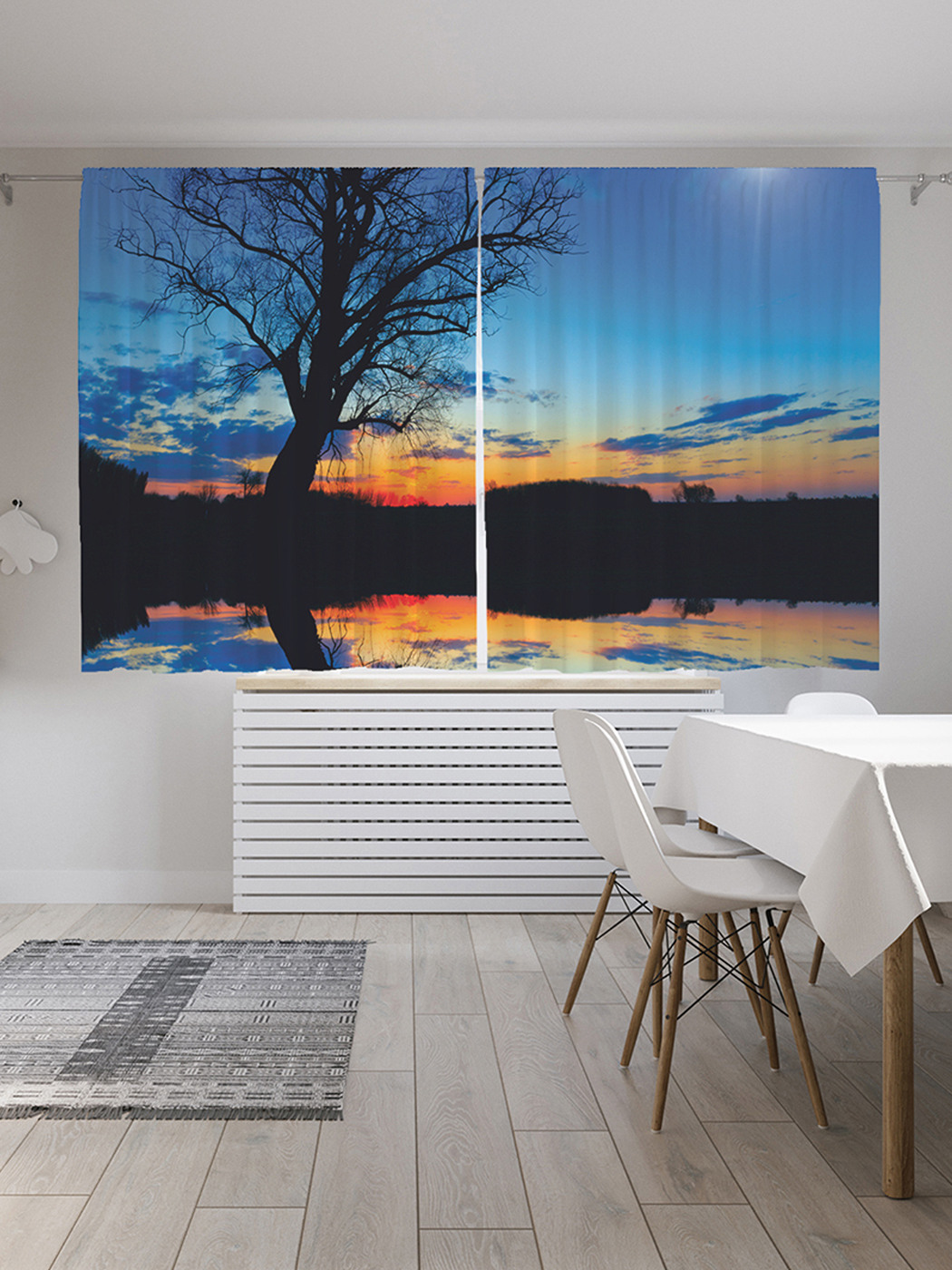 

Шторы JoyArty с фотопечатью "Вечерняя река" из сатена, 290х180 см, Вечерняя река