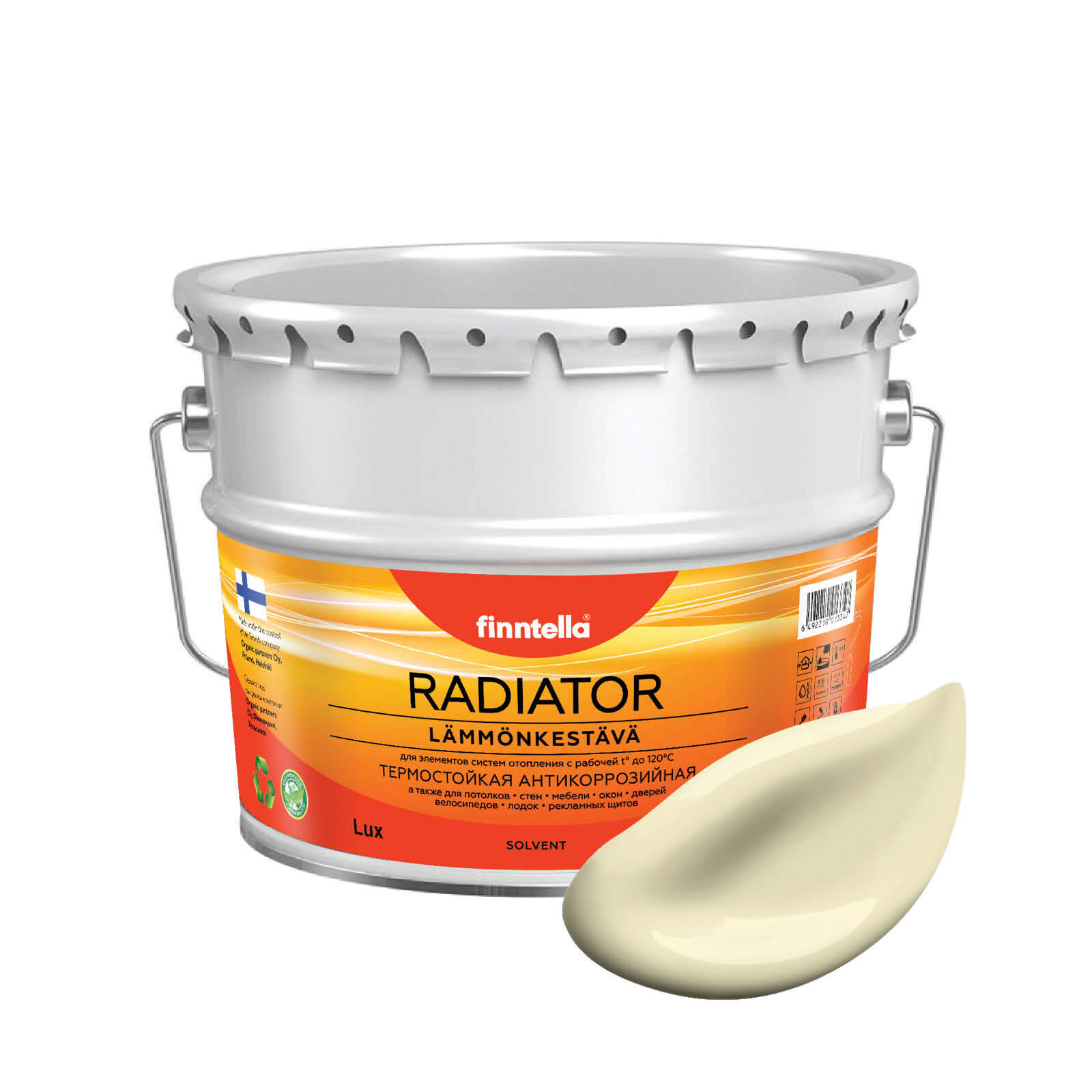 

Краска RADIATOR, IVORY Светло-жёлтый, 9л, Желтый, RADIATOR специализированная для батарей и радиаторов