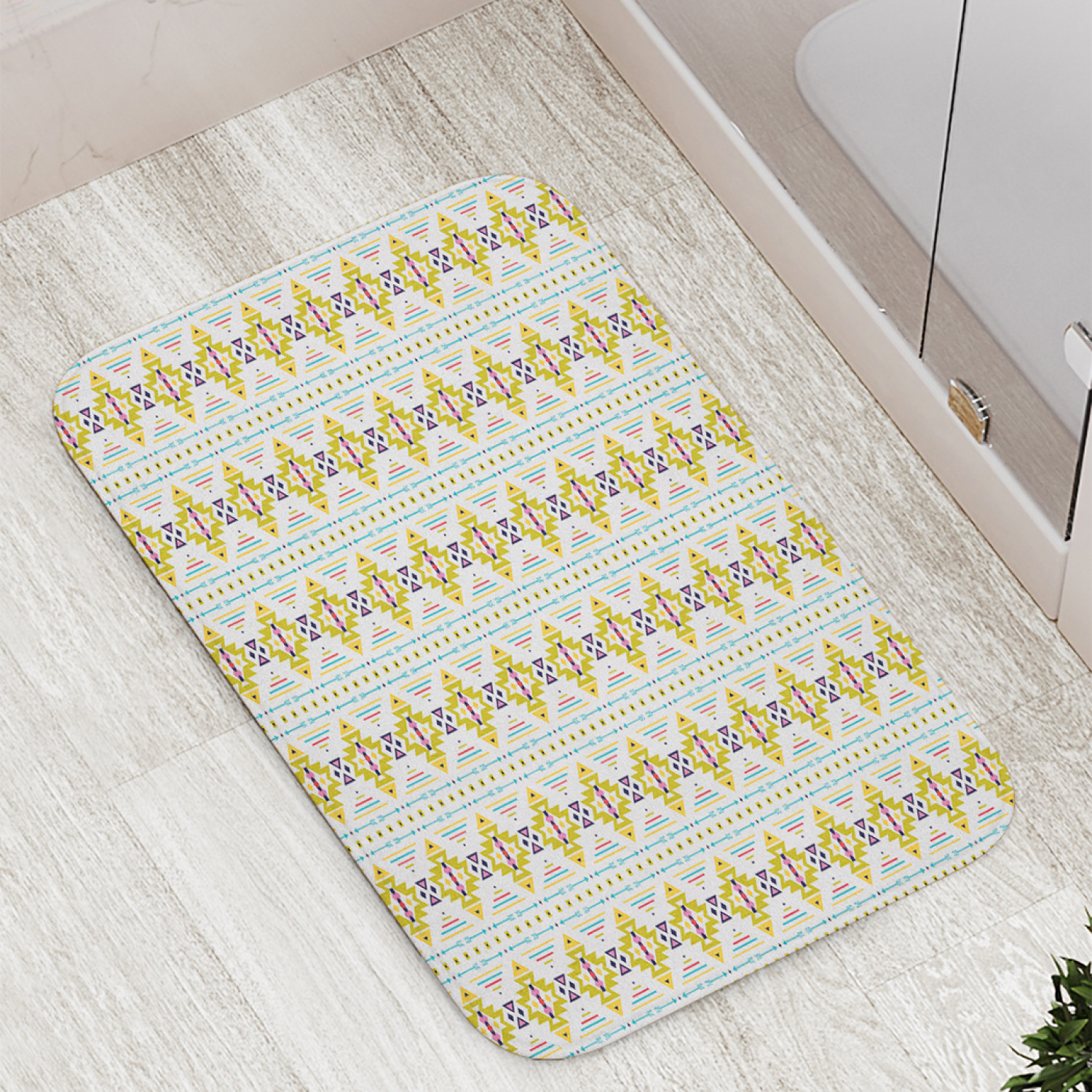 

Коврик противоскользящий JoyArty "Индейский орнамент" для ванной, сауны, бассейна, 77х52см, Индейский орнамент