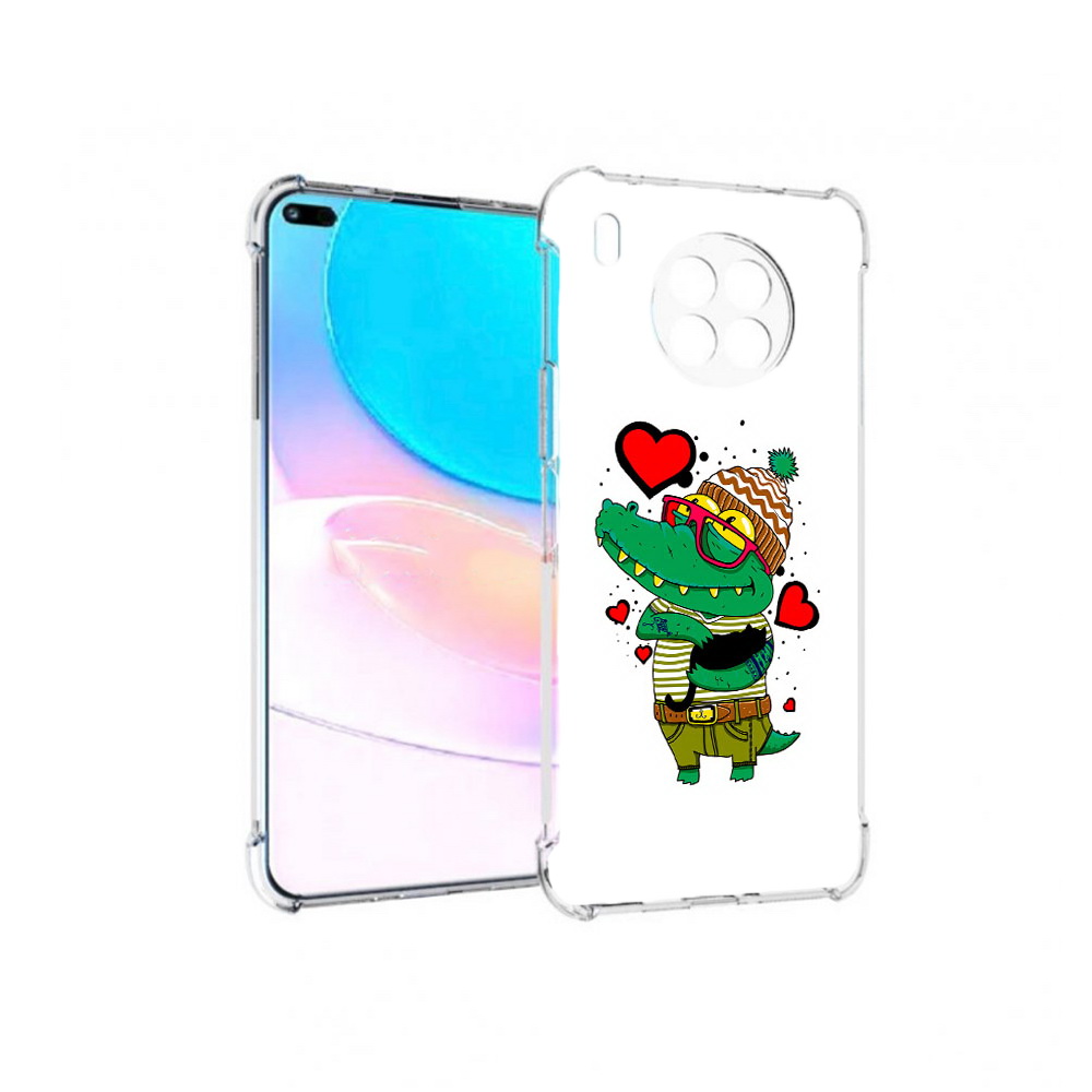 Чехол задняя-панель-накладка-бампер MyPads Влюбленный крокодил для Huawei Nova 8i