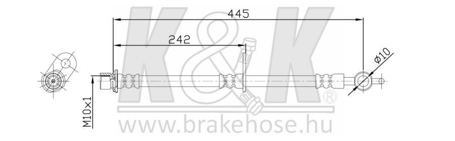 Шланг тормозной K&K