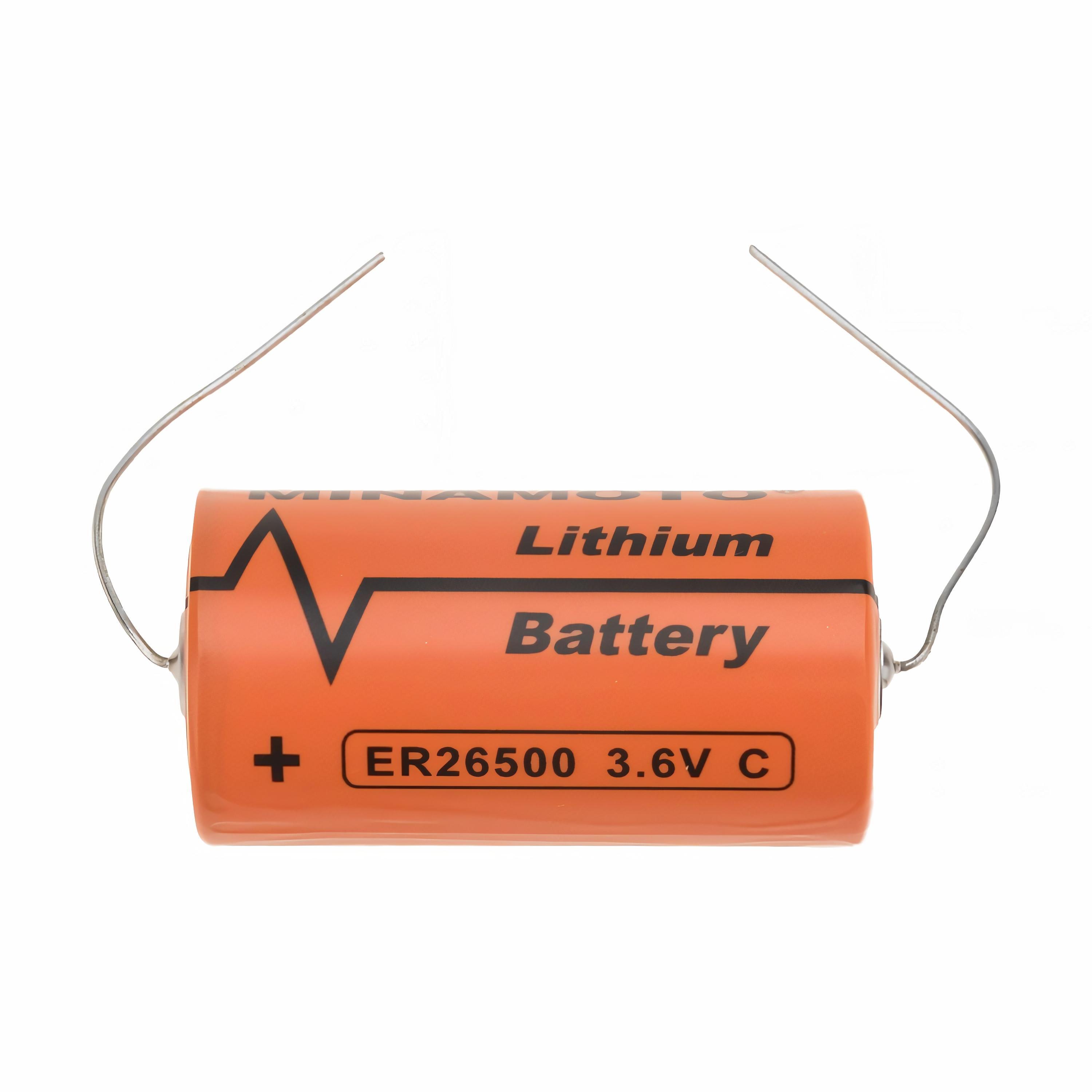 

Батарейка MINAMOTO ER26500/W(R14/C) Lithium 3.6 В 8500 мАч с аксиальными выводами