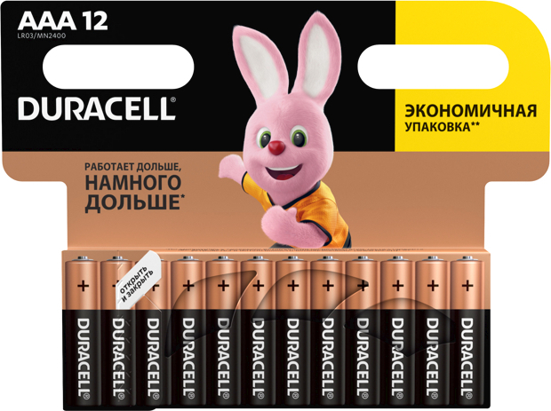 

Батарейки алкалиновые Duracell Basic ААA (LR03) 12 шт, Duracell-4