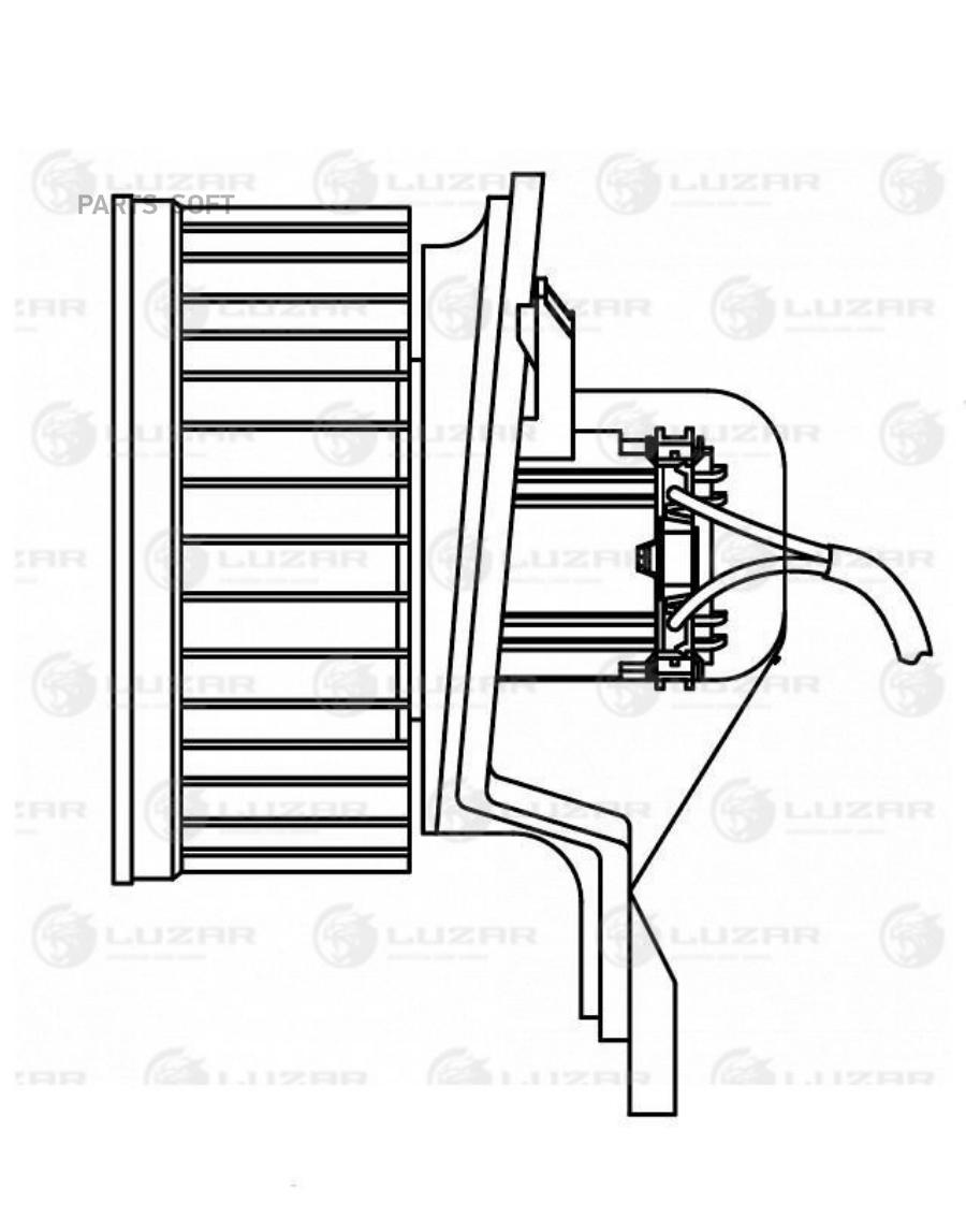 LUZAR Эвентилятор отоп. для ам Citroen Berlingo I (96-)Peugeout Partner I (96-) AC- (LFh 2
