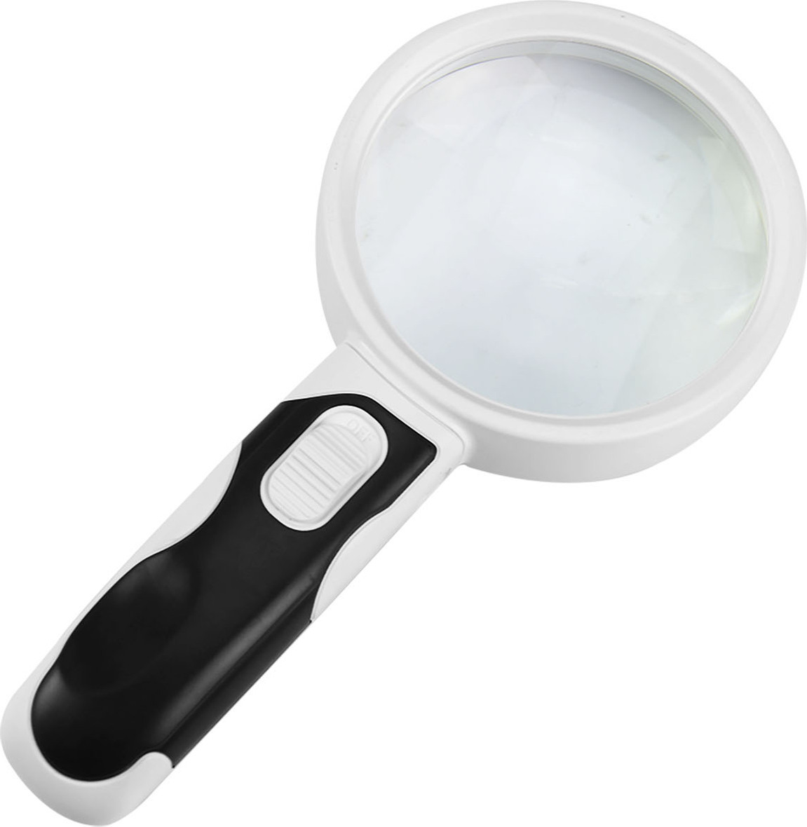 Купить Лупа ручная круглая 5x-90мм с подсветкой (2 LED) Kromatech 77390B