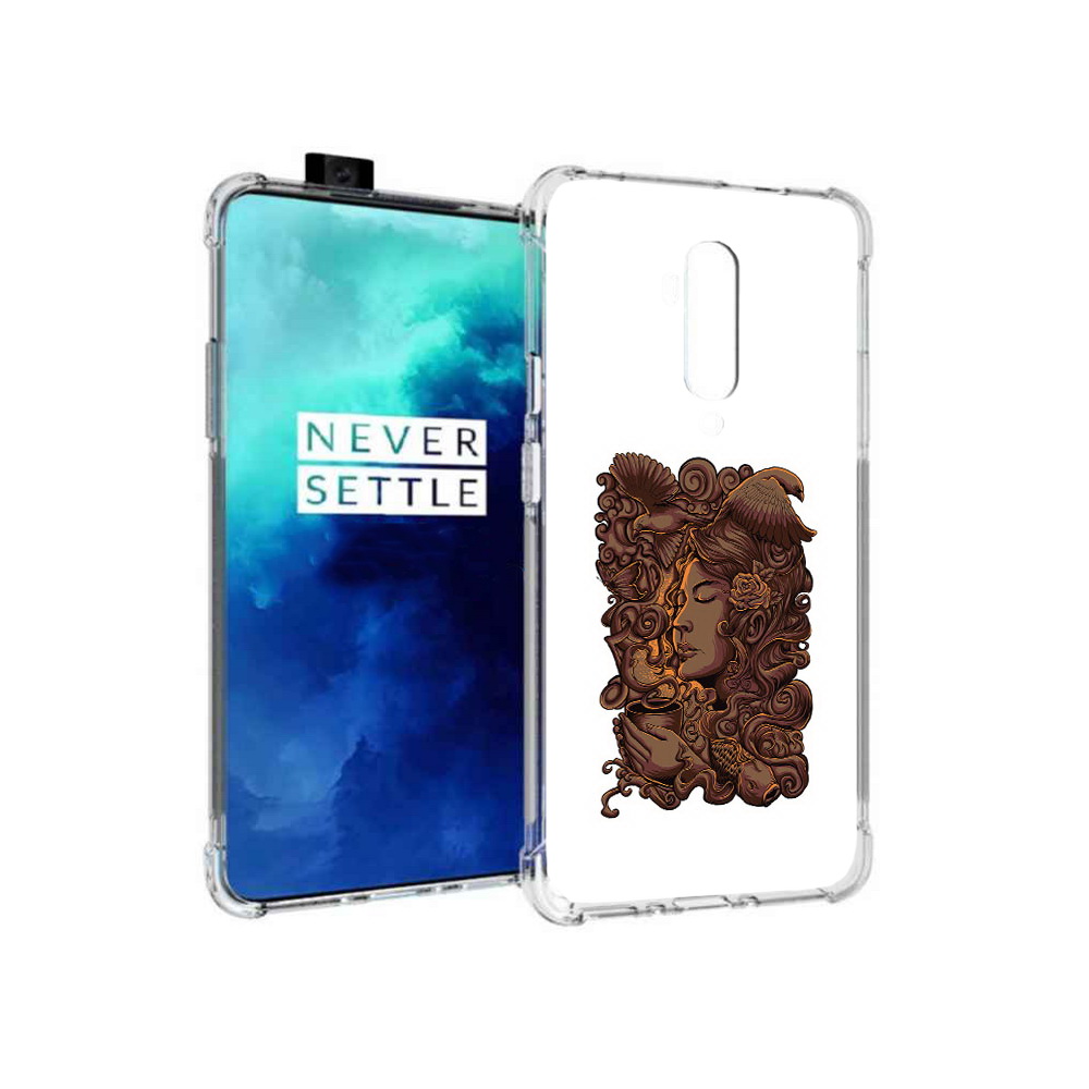 

Чехол MyPads Tocco для OnePlus 7T Pro девушка с длинными волосами абстракция, Прозрачный, Tocco