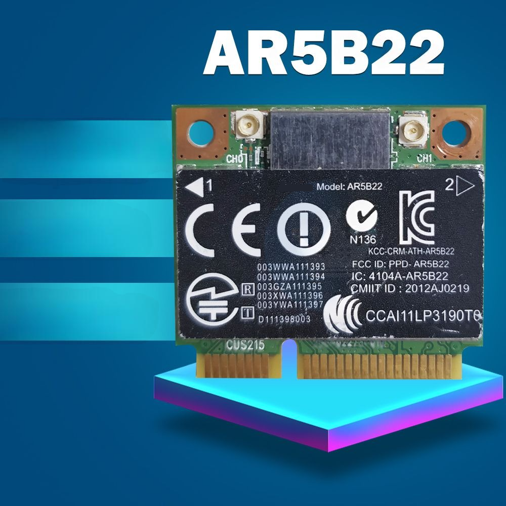

Приемник Wi-Fi NoBrand для ноутбука Mini PCI-e 802.11n; 802.11a; 802.11g, Зеленый;белый