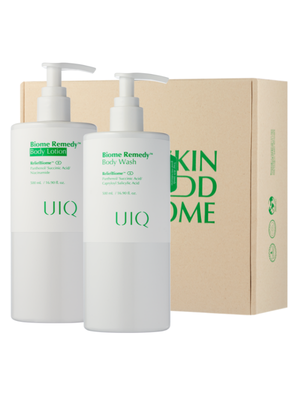 Набор для тела UIQ подарочный Biome Remedy Body Gift 2х500мл легкий успокаивающий лосьон для тела с пробиотиками и пантенолом uiq biome remedy body lot