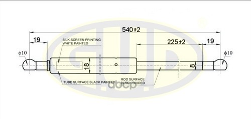 GUD GGS020328 Амортизатор крышки багажника | зад |