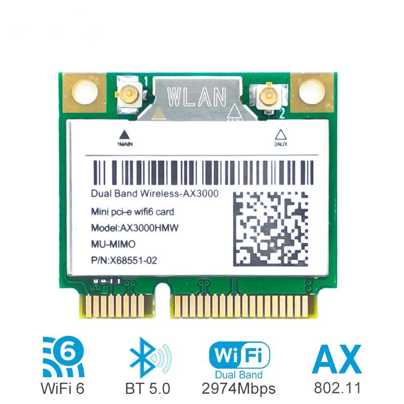 

Приемник Wi-Fi NoBrand Mini PCI-e 802.11a; 802.11g; 802.11n; 802.11ac, Зеленый;белый