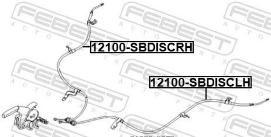 

FEBEST 12100SBDISCRH Трос стояночного тормоза | прав |