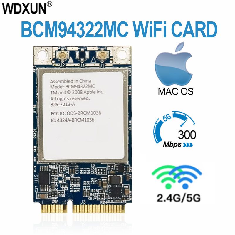 

Приемник Wi-Fi NoBrand для компьютера Mini PCI-e 802.11n, Зеленый;белый