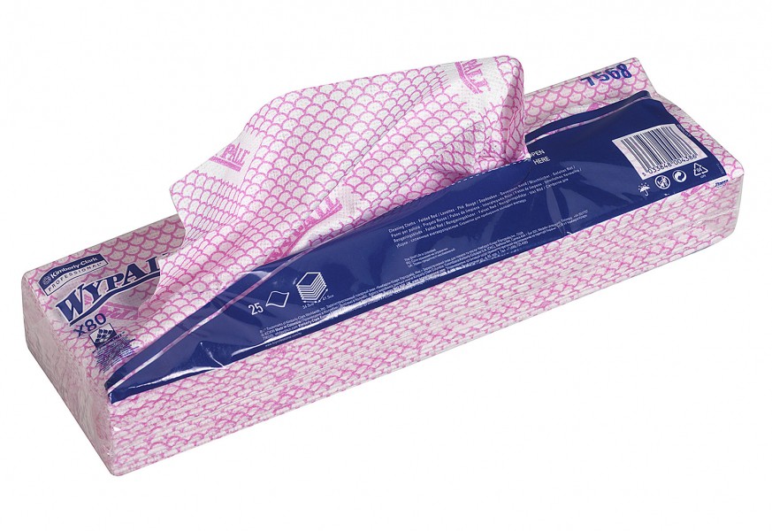 фото Салфетки для уборки x80, розовый, 41х33,5 см, 25 шт/уп, wypall