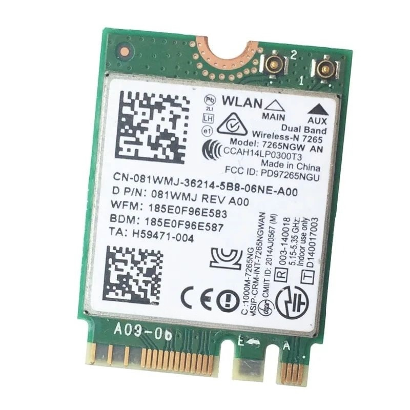 

Приемник Wi-Fi NoBrand M.2 802.11a; 802.11g; 802.11n, Зеленый;белый