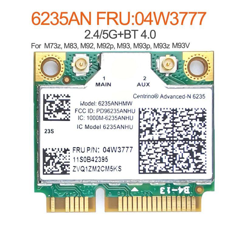 

Приемник Wi-Fi NoBrand для компьютера Mini PCI-e 802.11n; 802.11a; 802.11g, Зеленый;белый