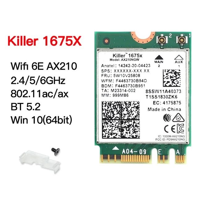 

Приемник Wi-Fi NoBrand AX210, 5374 Мбит/с, поддержка Bluetooth