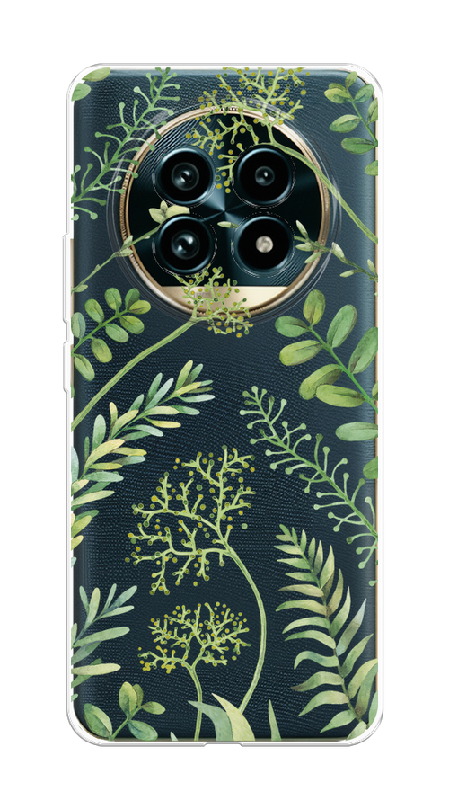 

Чехол на Realme 13 Pro+/13 Pro "Green Leaves", Зеленый;прозрачный, 2518150-1