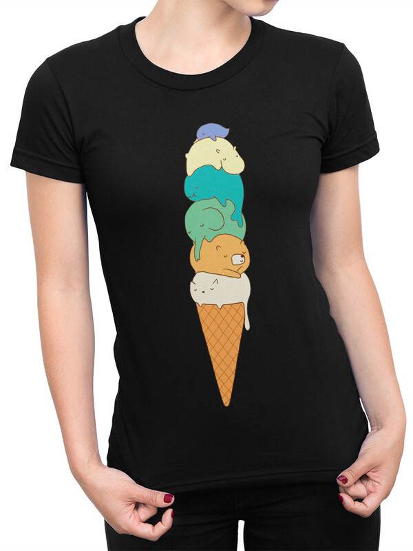 

Футболка женская Dream Shirts Ванильные Животные черная L, Ванильные Животные