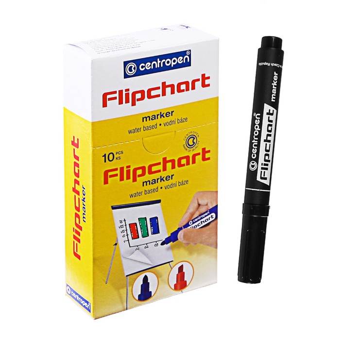 

Маркер для флипчарта, 8560 FLIPCHART, скошенный, 1-4.6 мм, чёрный (10 шт), Черный