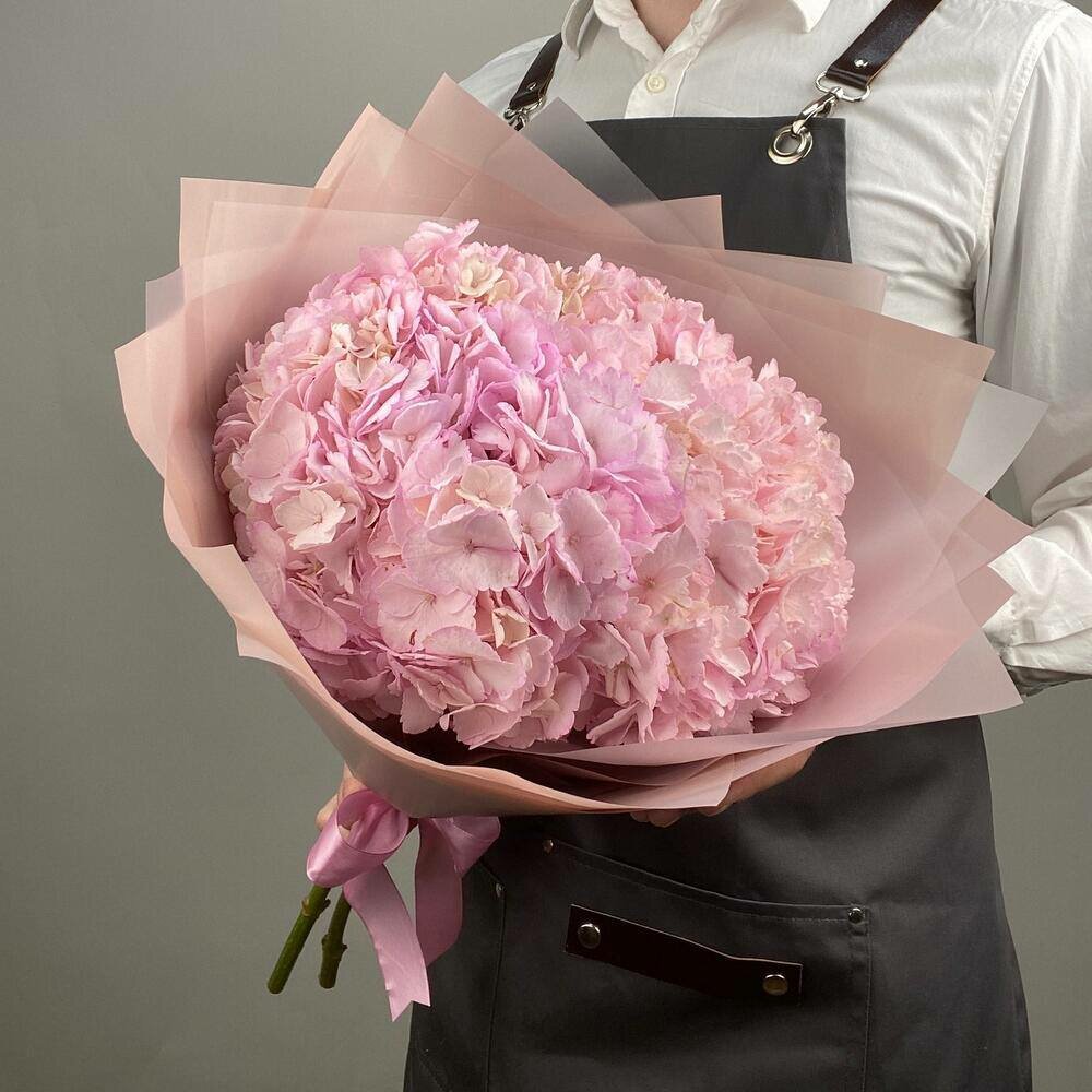 

Букет цветов Wow Flora 3 гортензии 25см х 45см Розовый